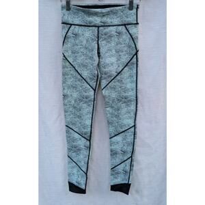 Vimmia Women's Speckled Splice Marbled Mint Compression Leggings Sz S‎ Workout